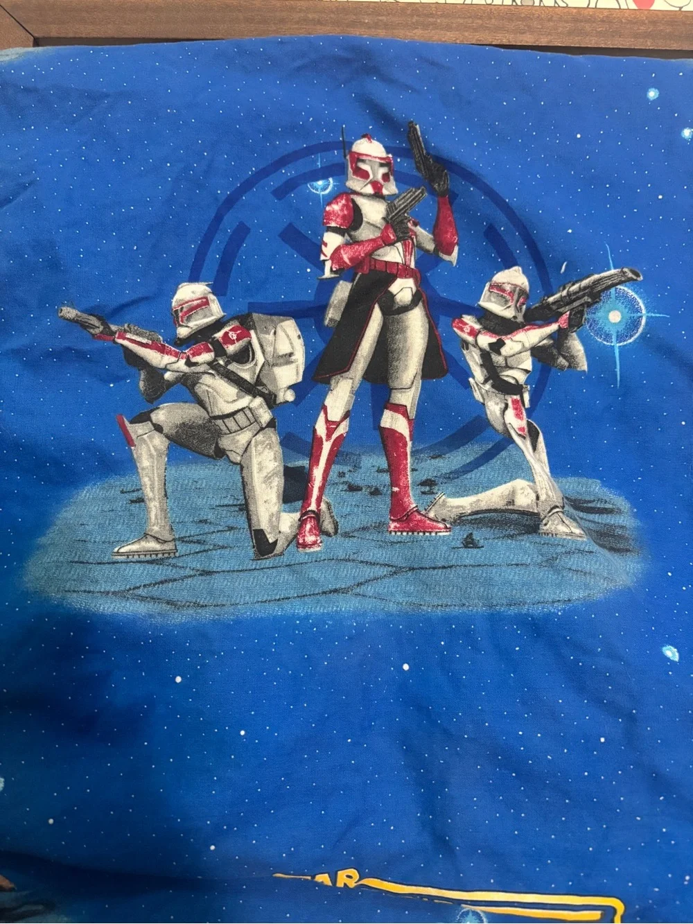 Star Wars Twin Flag Sheet with Yoda and Jedi - Blue